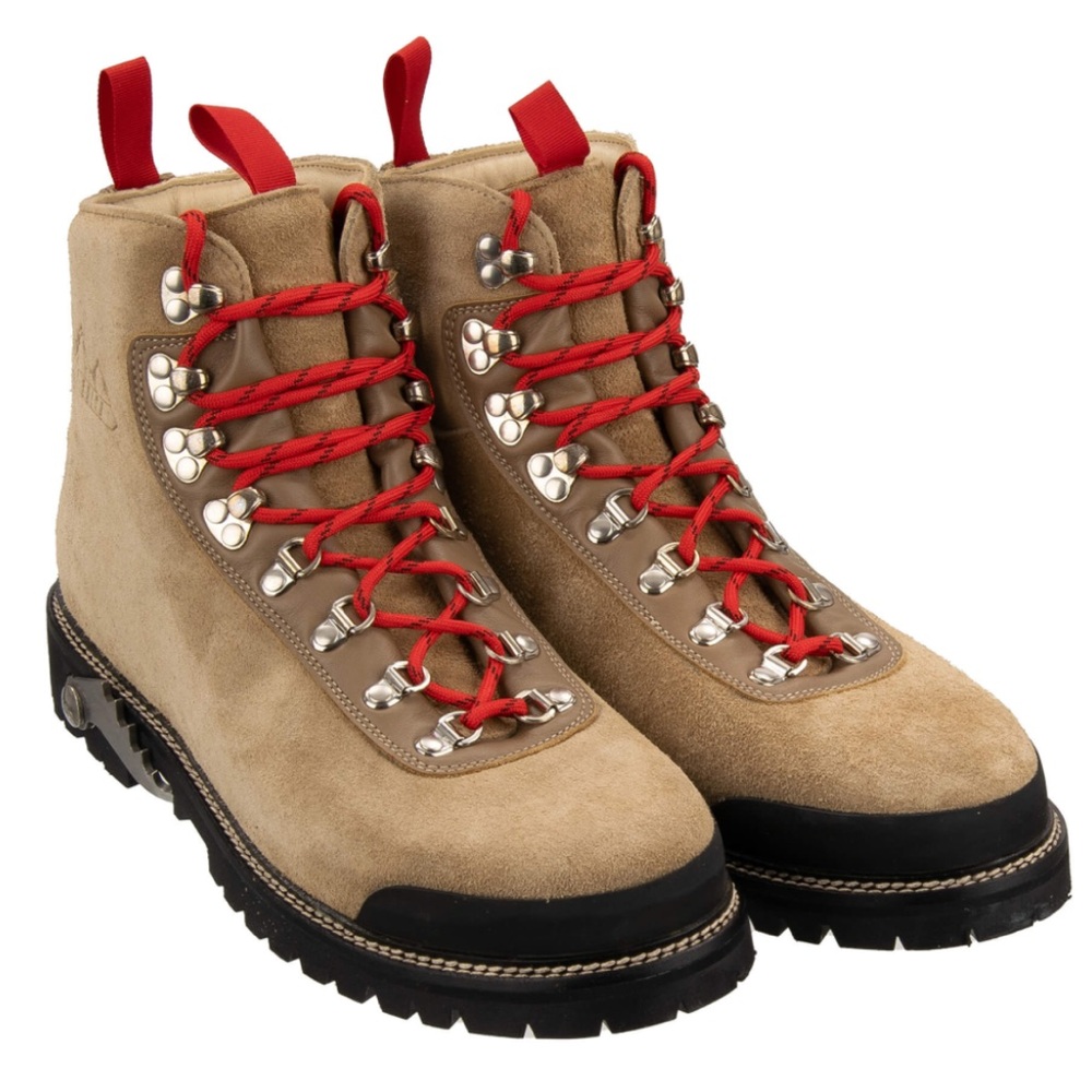 Off-White Hiking Boots Tan Suede with Red and Brown laces Men’s 8